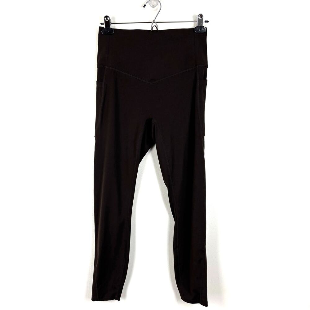 Halara Ultra Sculpt Leggings NEW Medium Chocolate Brown pockets 25" inseam crop